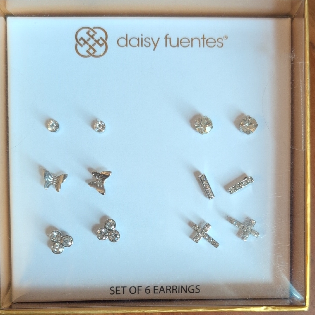 Daisy Fuentes Silver Earring Set Of 6